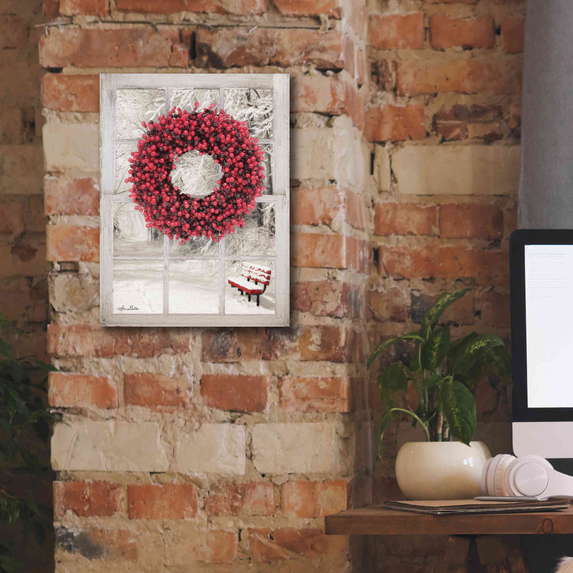 'Beaded Wreath View I' by Lori Deiter, Canvas Wall Art,12 x 16