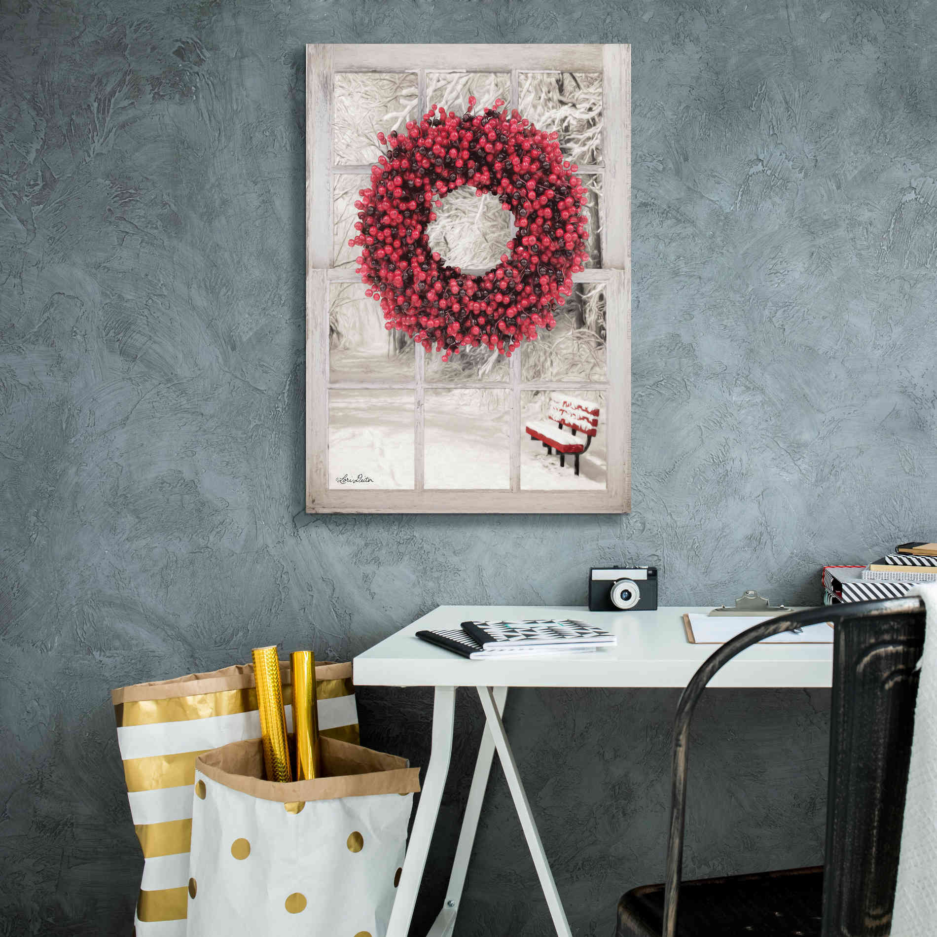 'Beaded Wreath View I' by Lori Deiter, Canvas Wall Art,18 x 26