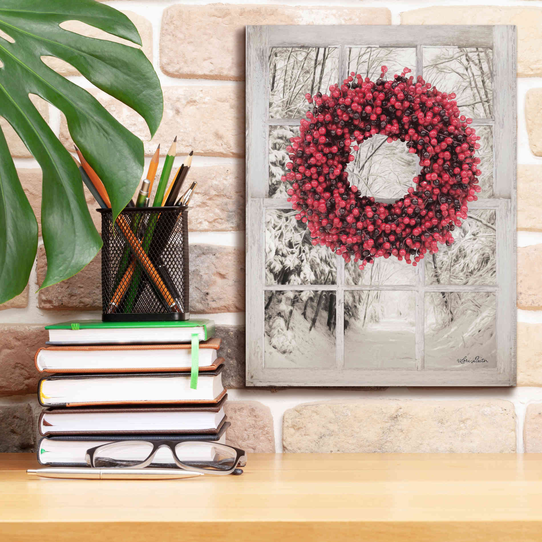 'Beaded Wreath View II' by Lori Deiter, Canvas Wall Art,12 x 16