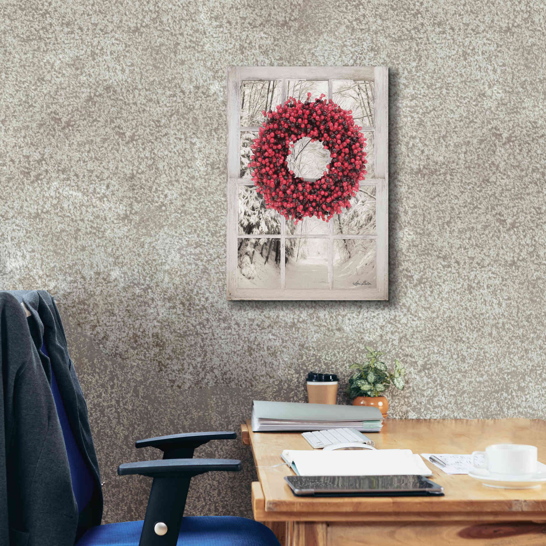'Beaded Wreath View II' by Lori Deiter, Canvas Wall Art,18 x 26