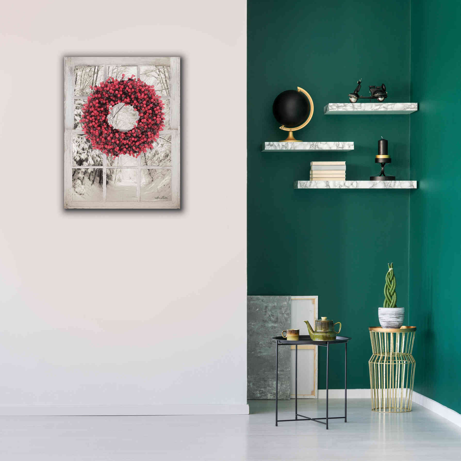 'Beaded Wreath View II' by Lori Deiter, Canvas Wall Art,26 x 34