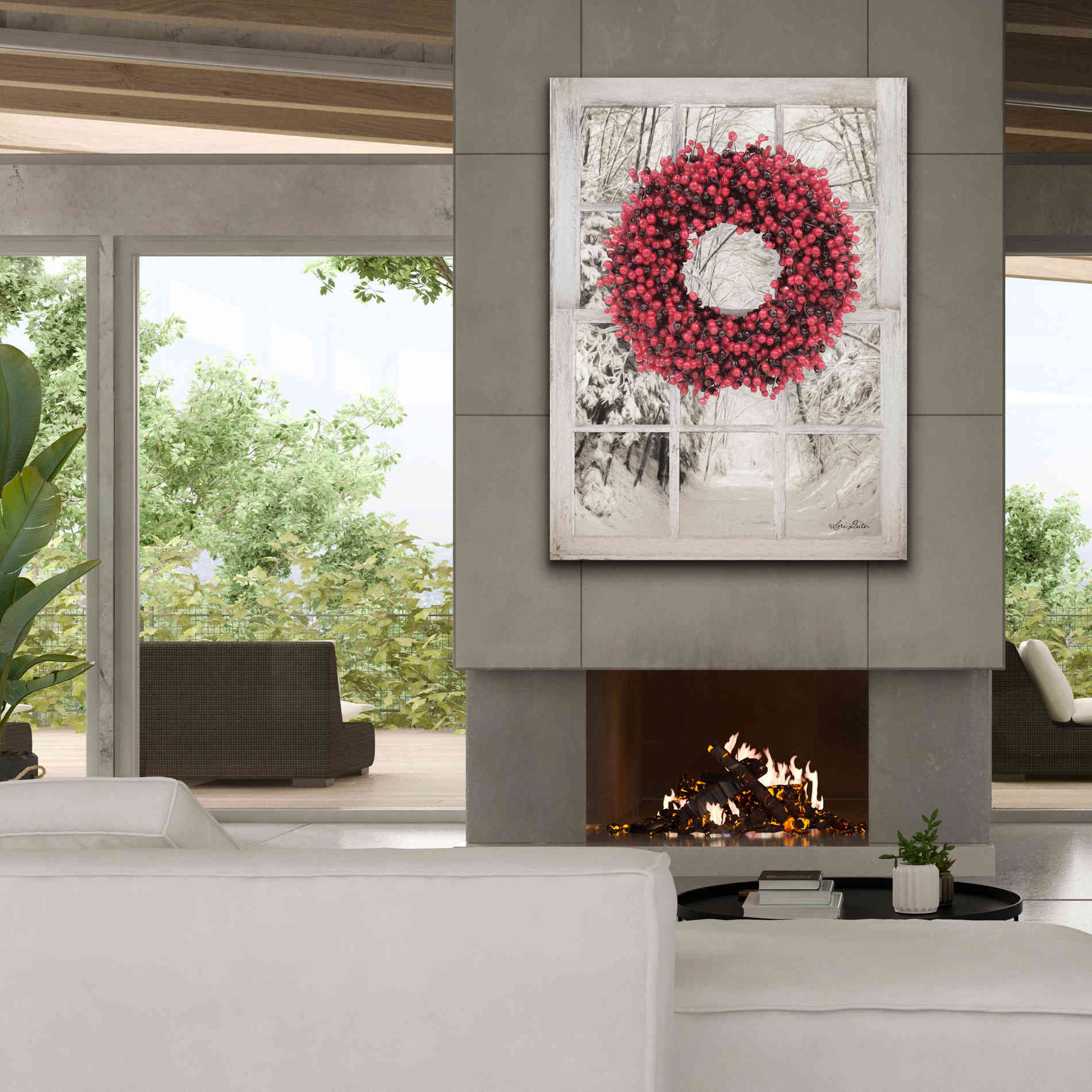 'Beaded Wreath View II' by Lori Deiter, Canvas Wall Art,40 x 54