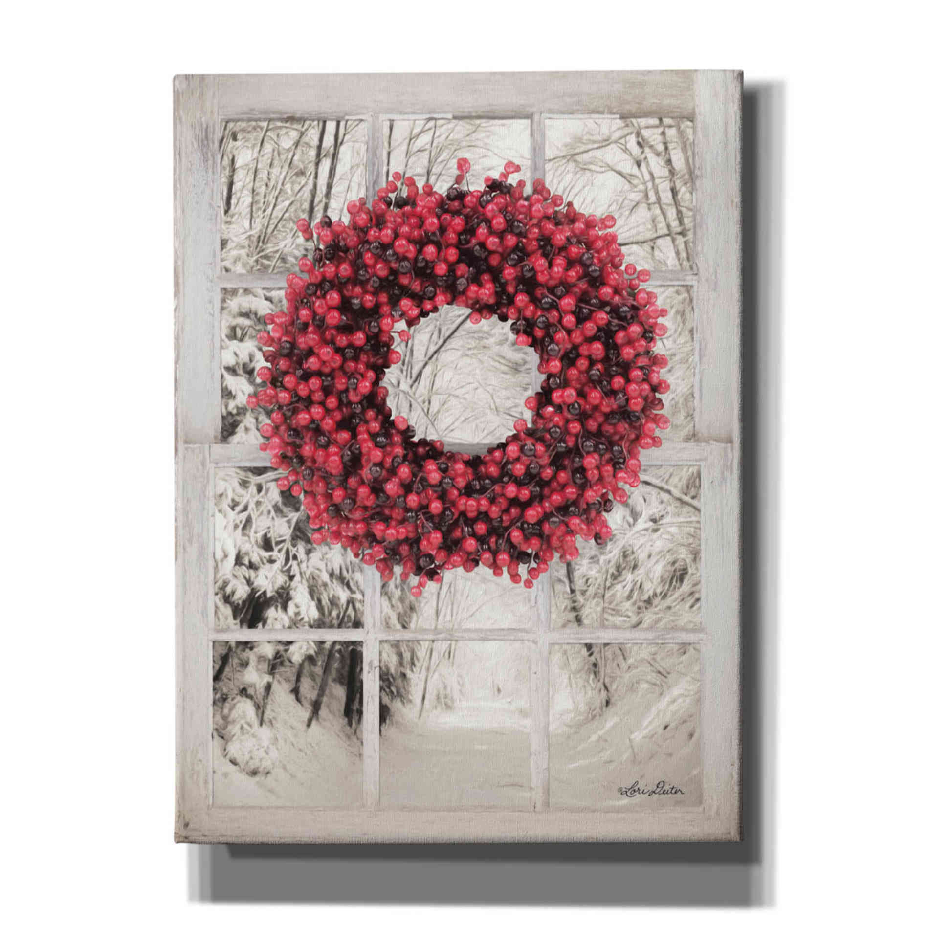 'Beaded Wreath View II' by Lori Deiter, Canvas Wall Art