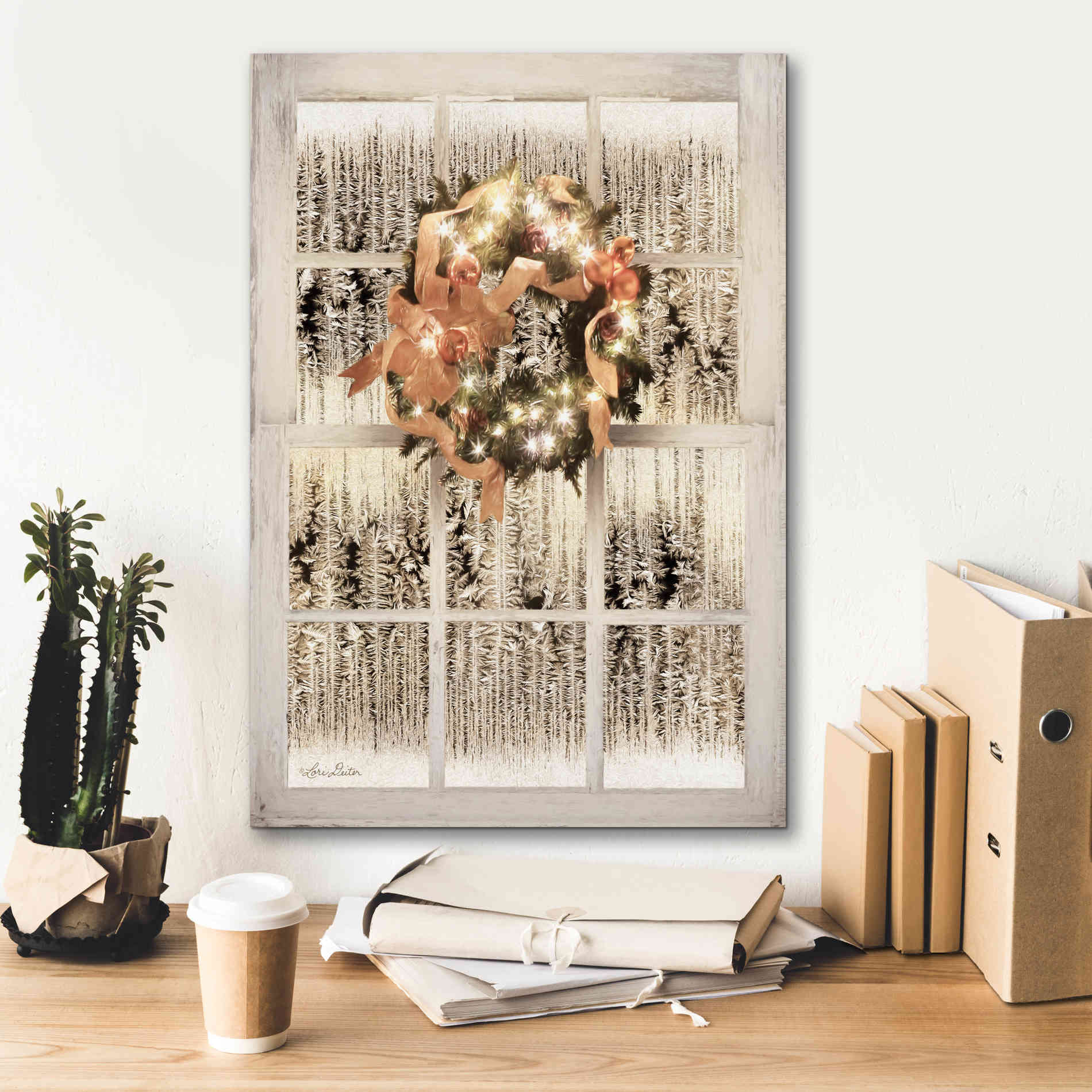 'Frosted Pane Window View' by Lori Deiter, Canvas Wall Art,18 x 26