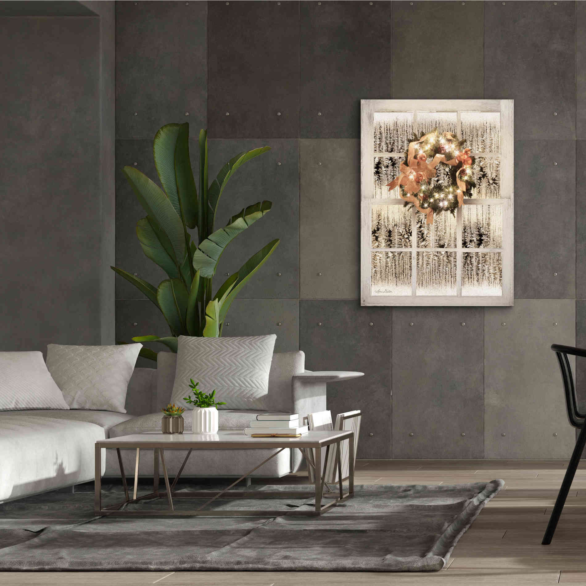 'Frosted Pane Window View' by Lori Deiter, Canvas Wall Art,40 x 54