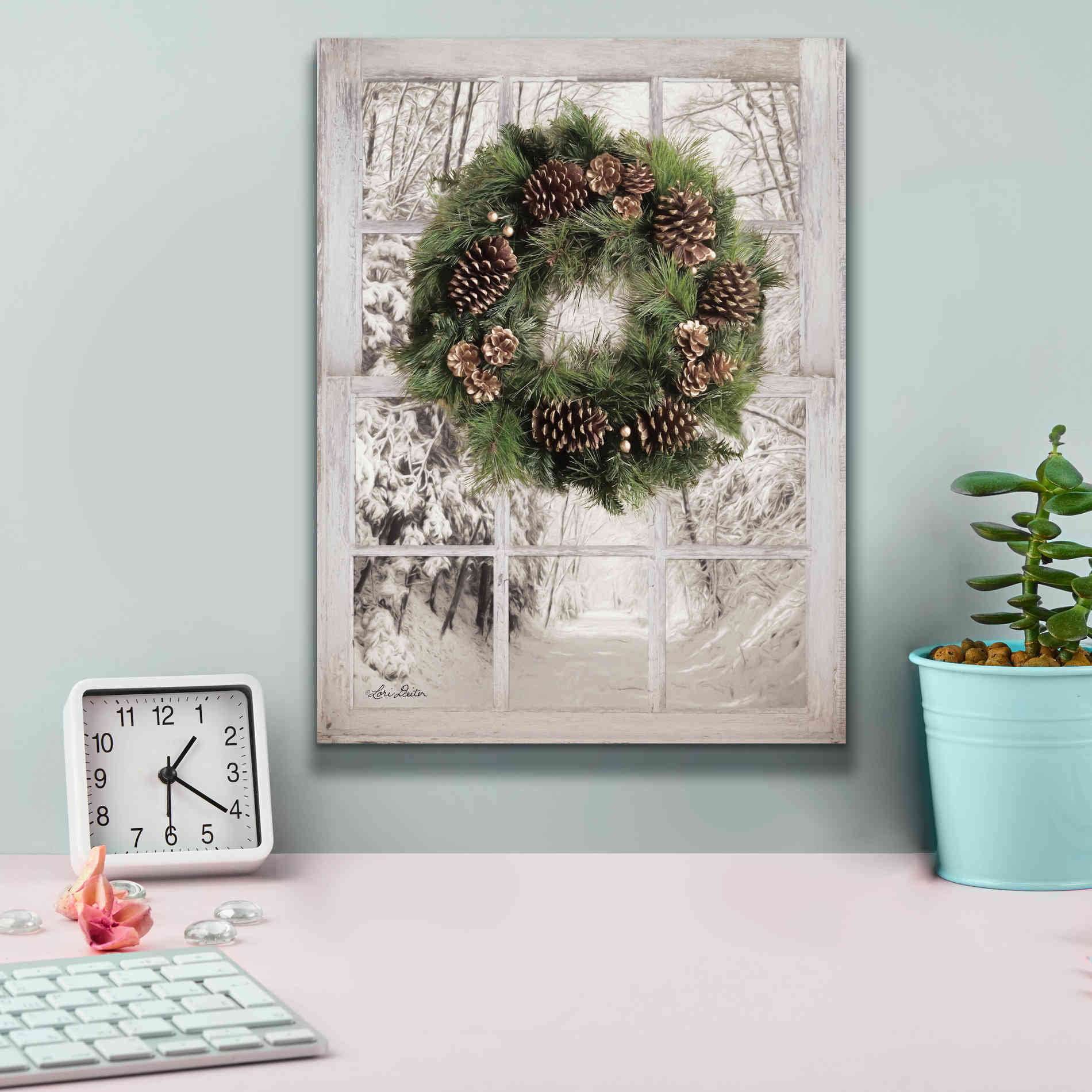 'Pine Tree Window View' by Lori Deiter, Canvas Wall Art,12 x 16