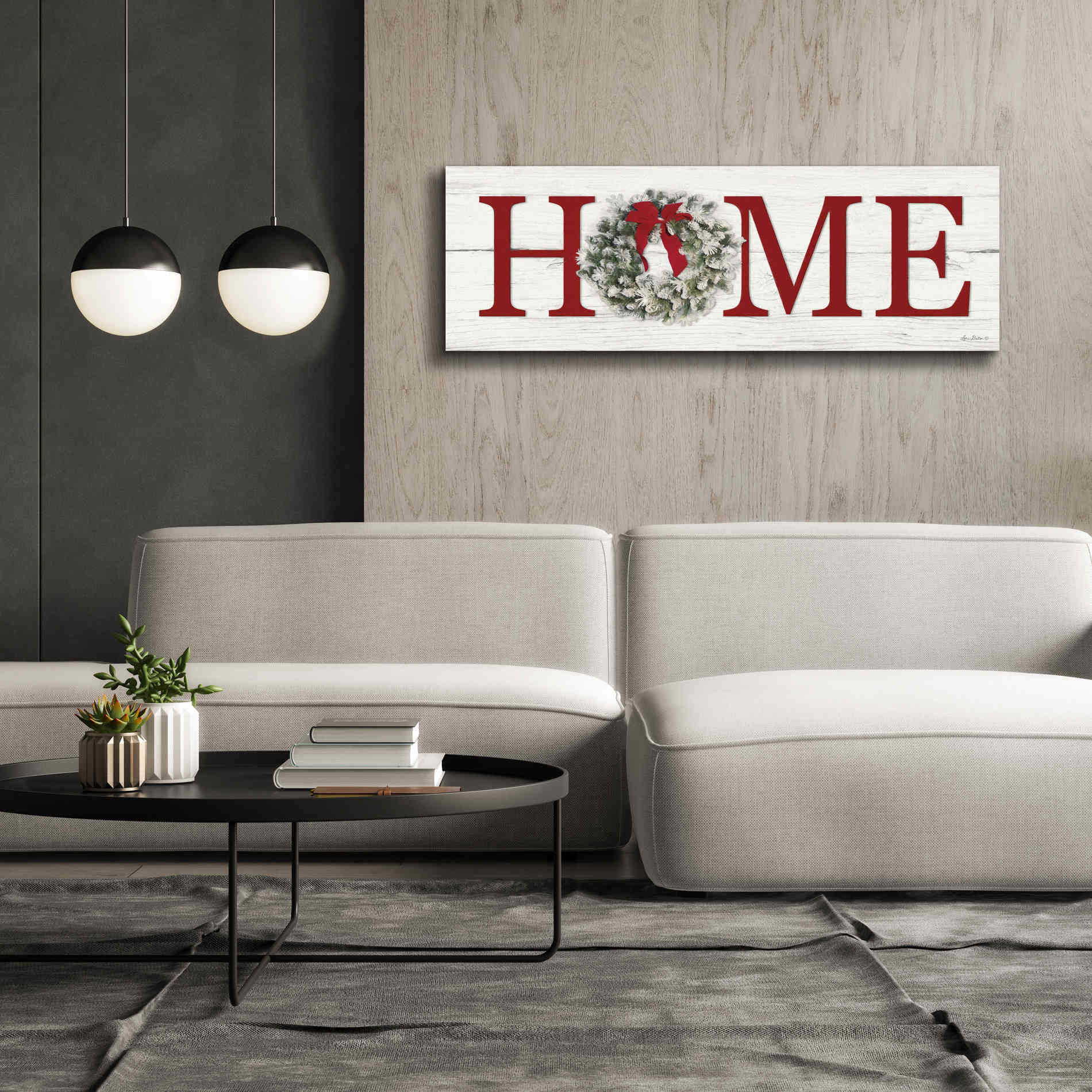 'Christmas Home' by Lori Deiter, Canvas Wall Art,60 x 20