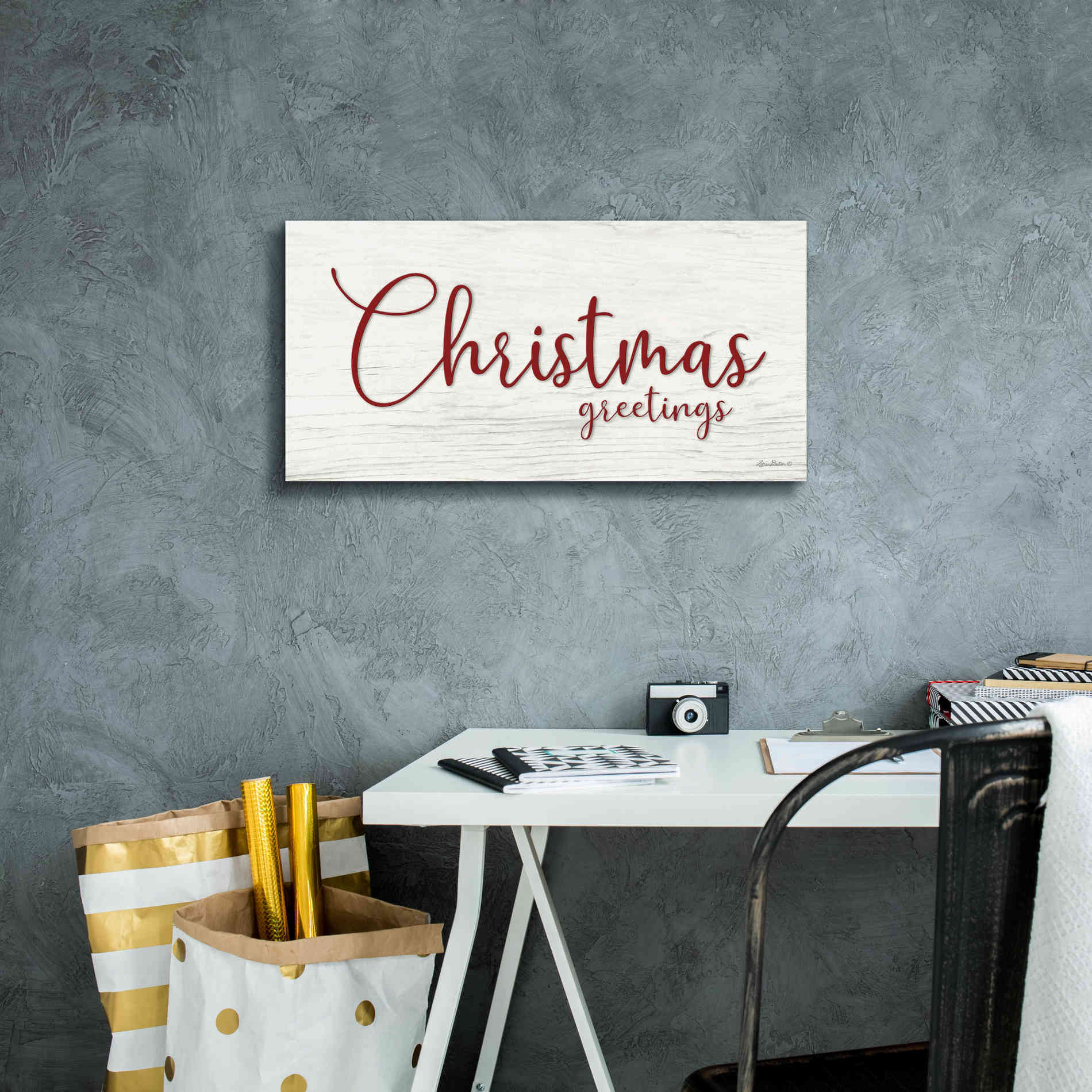 'Christmas Greetings' by Lori Deiter, Canvas Wall Art,24 x 12