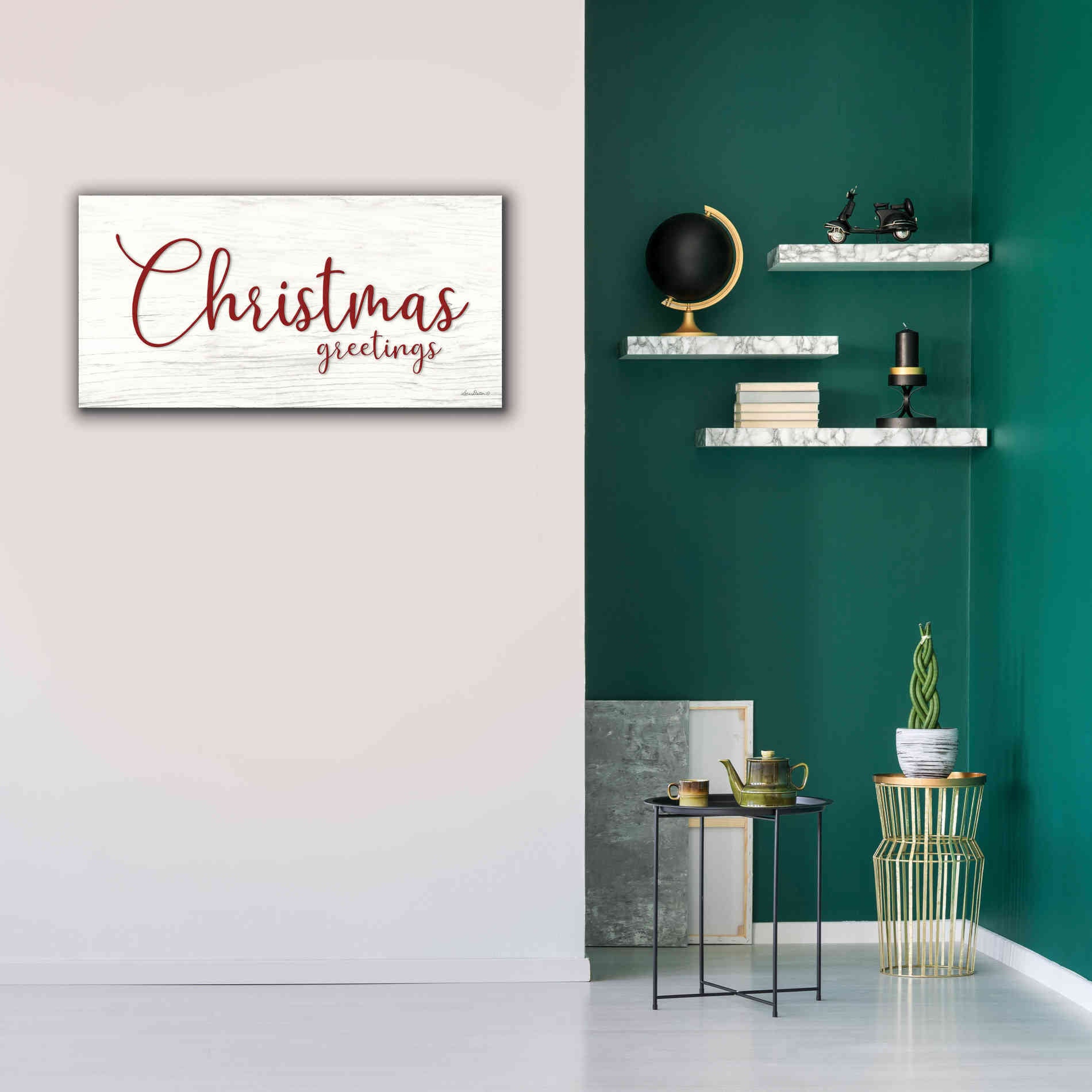 'Christmas Greetings' by Lori Deiter, Canvas Wall Art,40 x 20