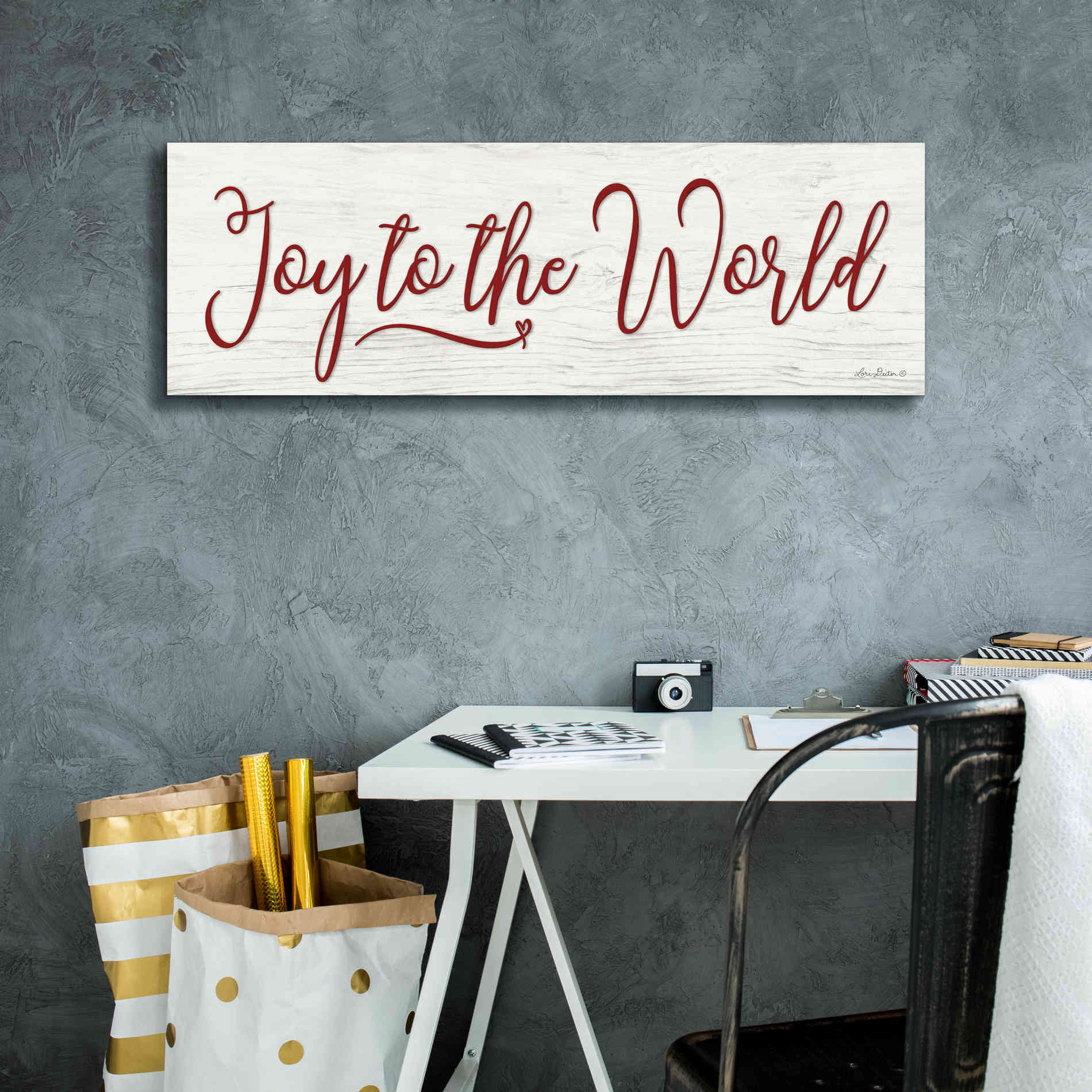 'Joy to the World' by Lori Deiter, Canvas Wall Art,36 x 12