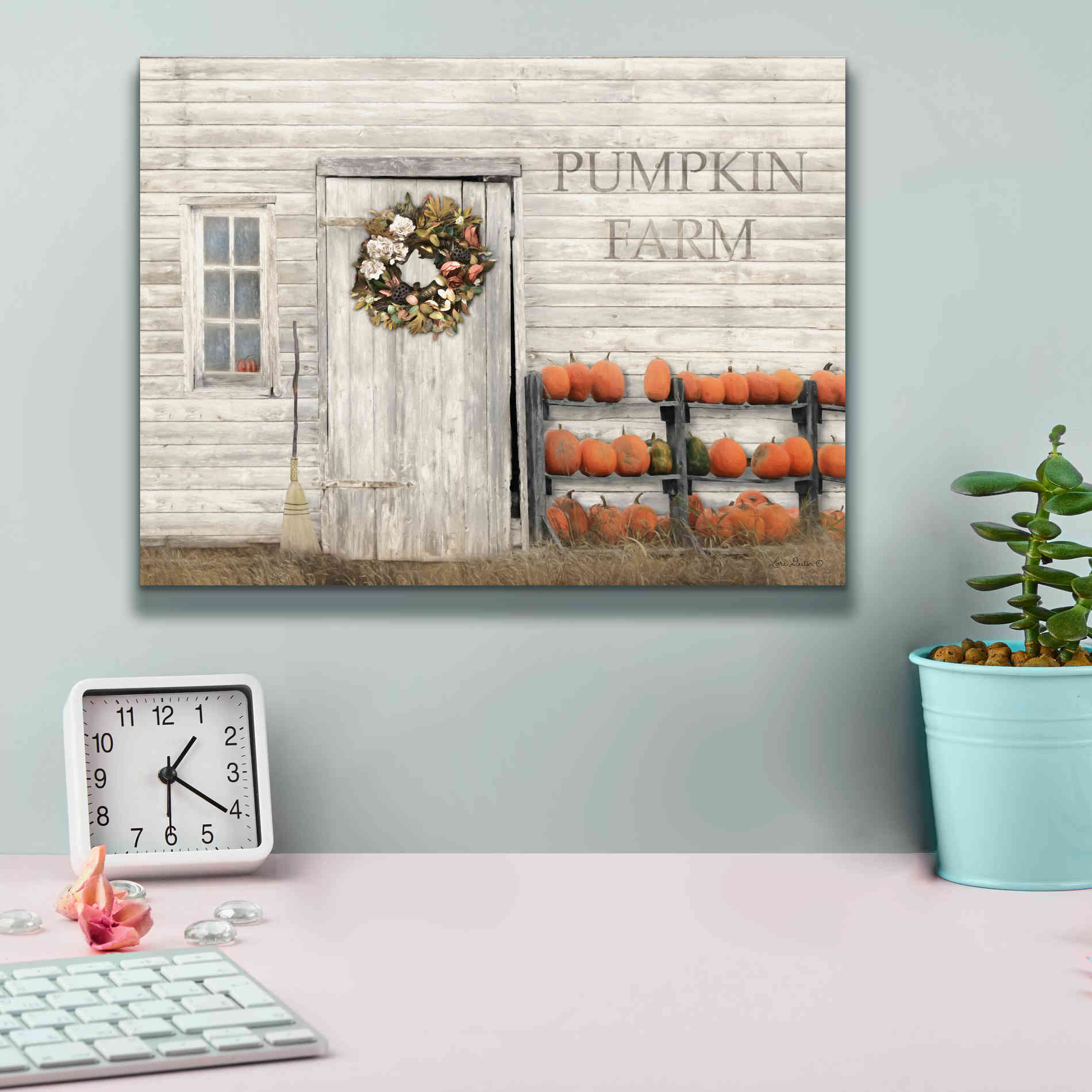 'Pumpkin Farm' by Lori Deiter, Canvas Wall Art,16 x 12
