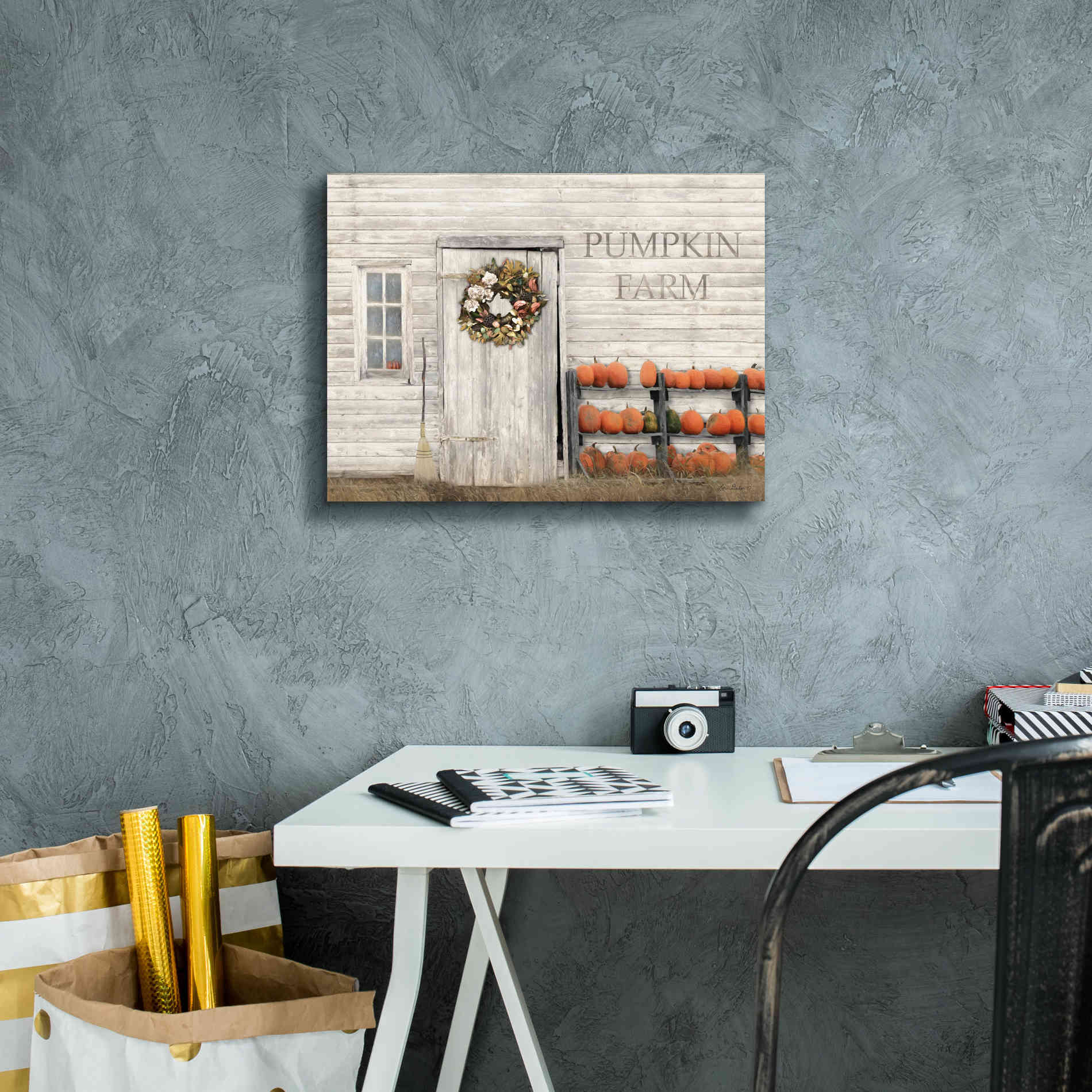 'Pumpkin Farm' by Lori Deiter, Canvas Wall Art,16 x 12