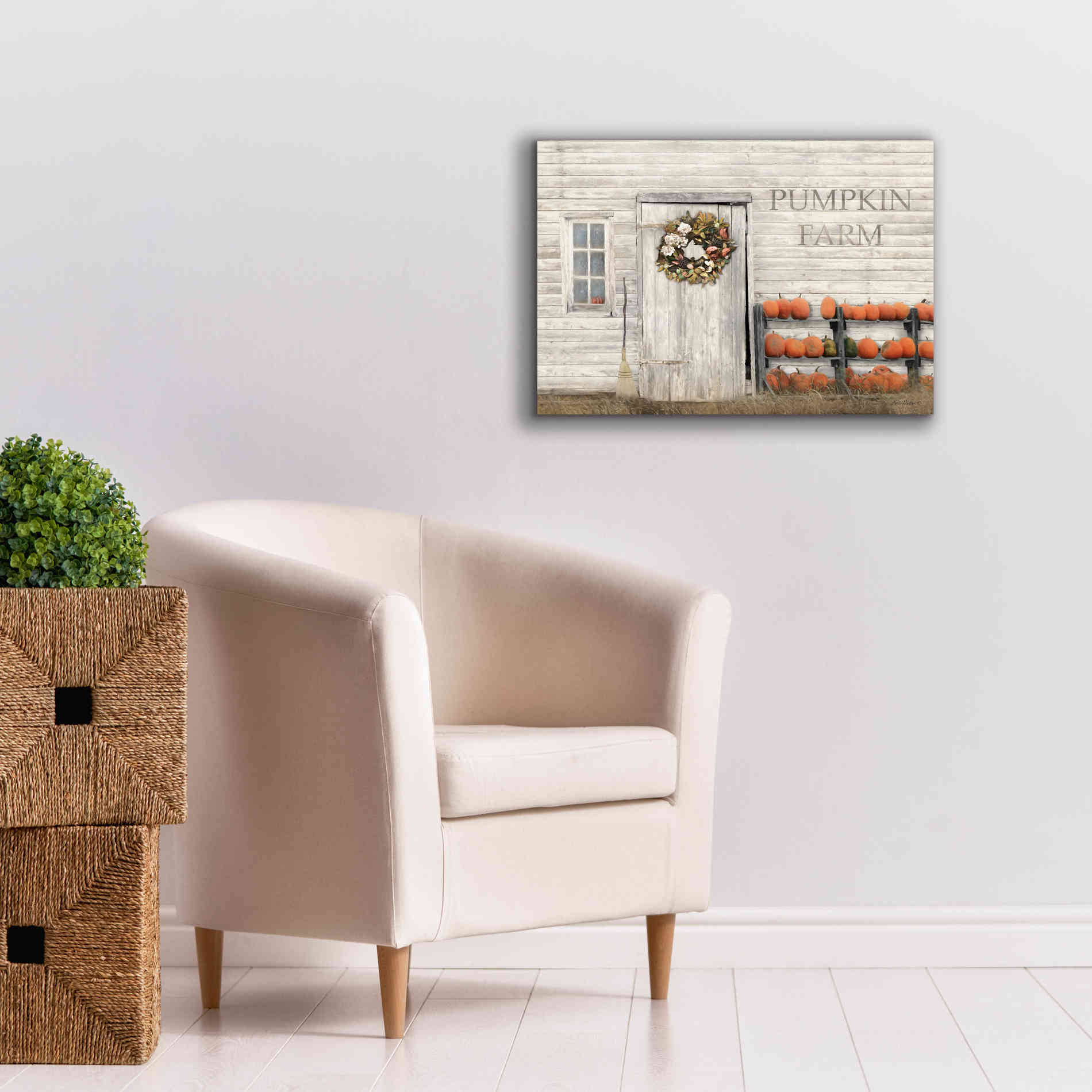 'Pumpkin Farm' by Lori Deiter, Canvas Wall Art,26 x 18