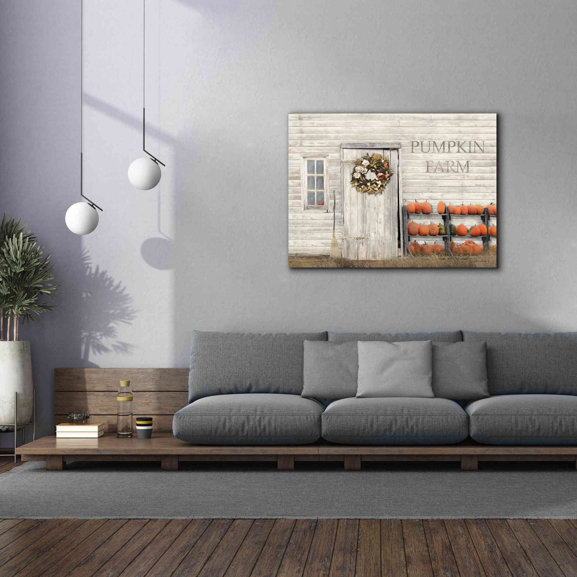'Pumpkin Farm' by Lori Deiter, Canvas Wall Art,54 x 40