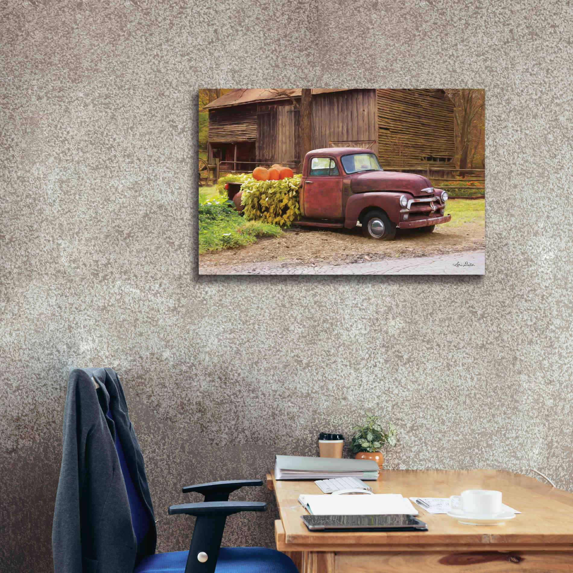 'Fall Pumpkin Truck' by Lori Deiter, Canvas Wall Art,40 x 26