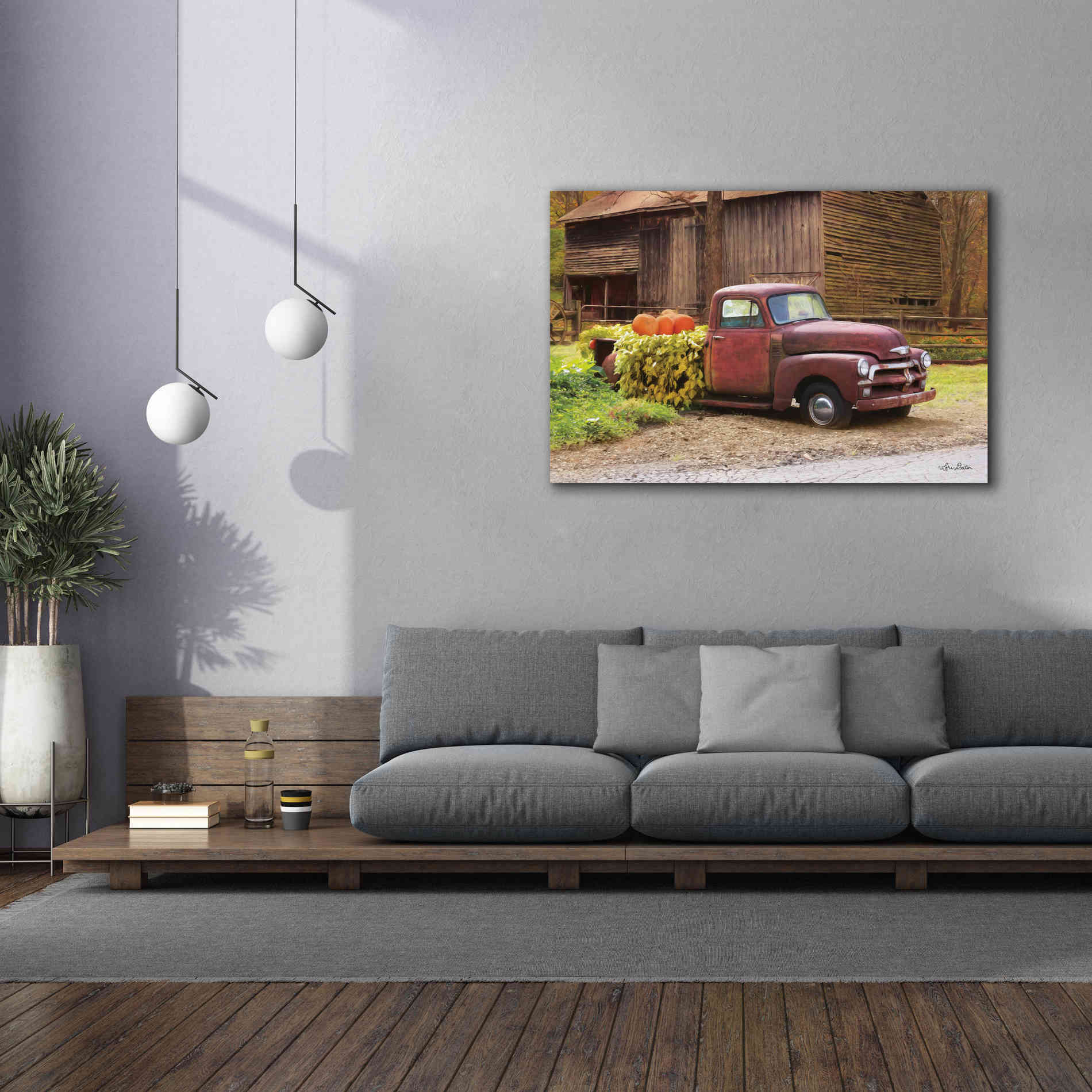 'Fall Pumpkin Truck' by Lori Deiter, Canvas Wall Art,60 x 40