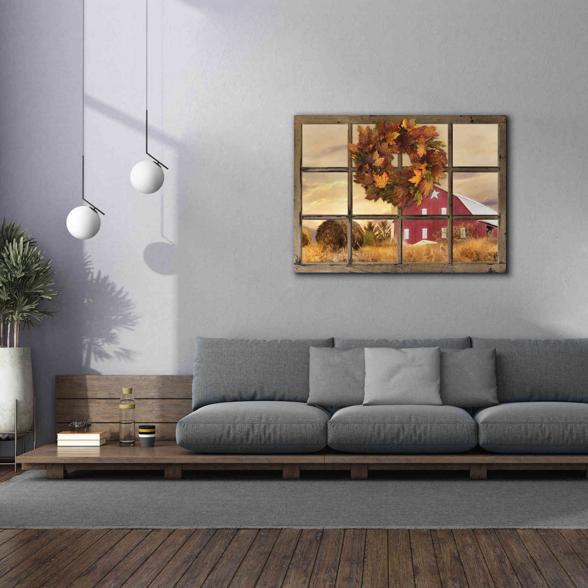 'Fall Window View' by Lori Deiter, Canvas Wall Art,54 x 40