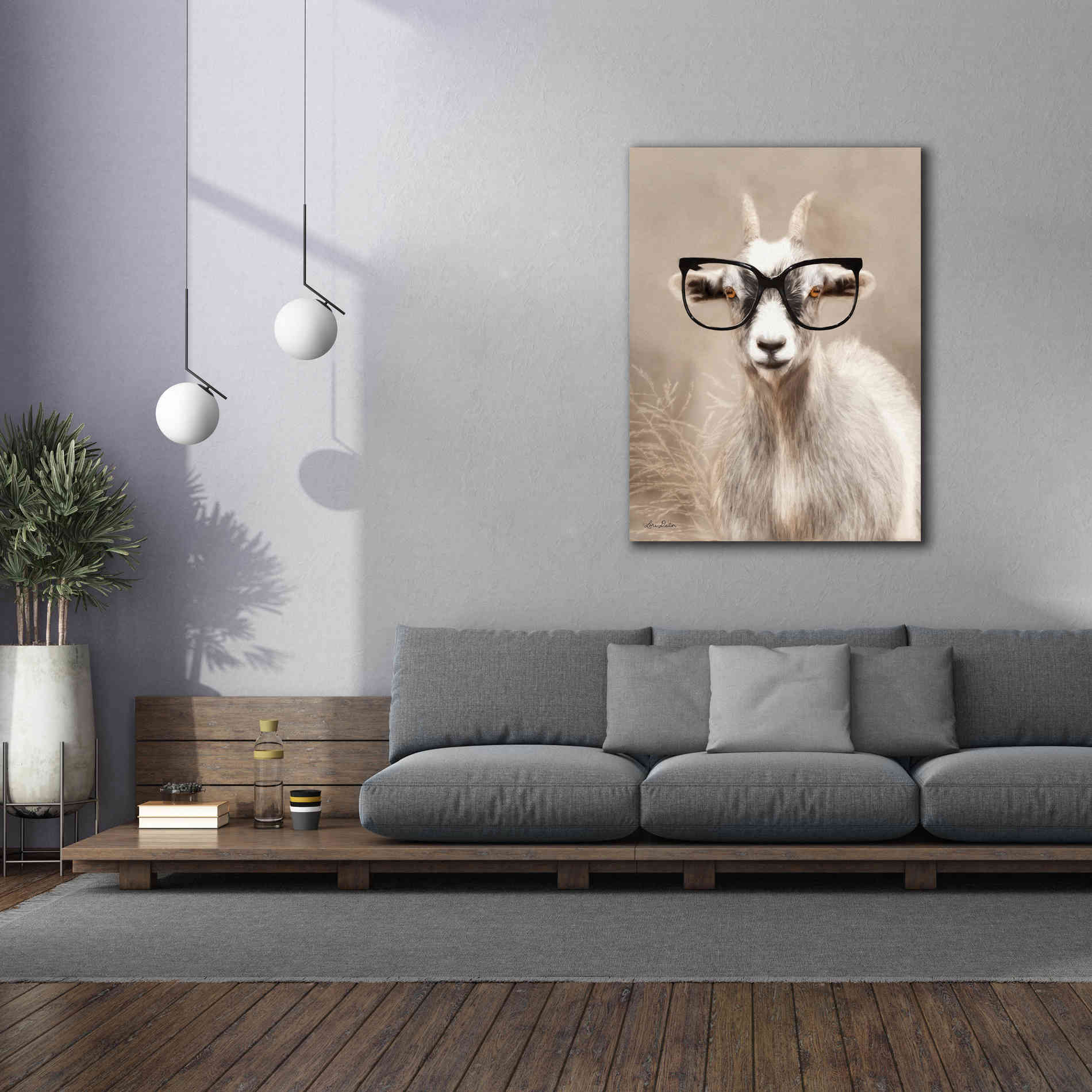 'See Clearly Goat' by Lori Deiter, Canvas Wall Art,40 x 54