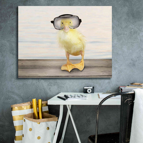 Image of 'Diving Duck' by Lori Deiter, Canvas Wall Art,34 x 26