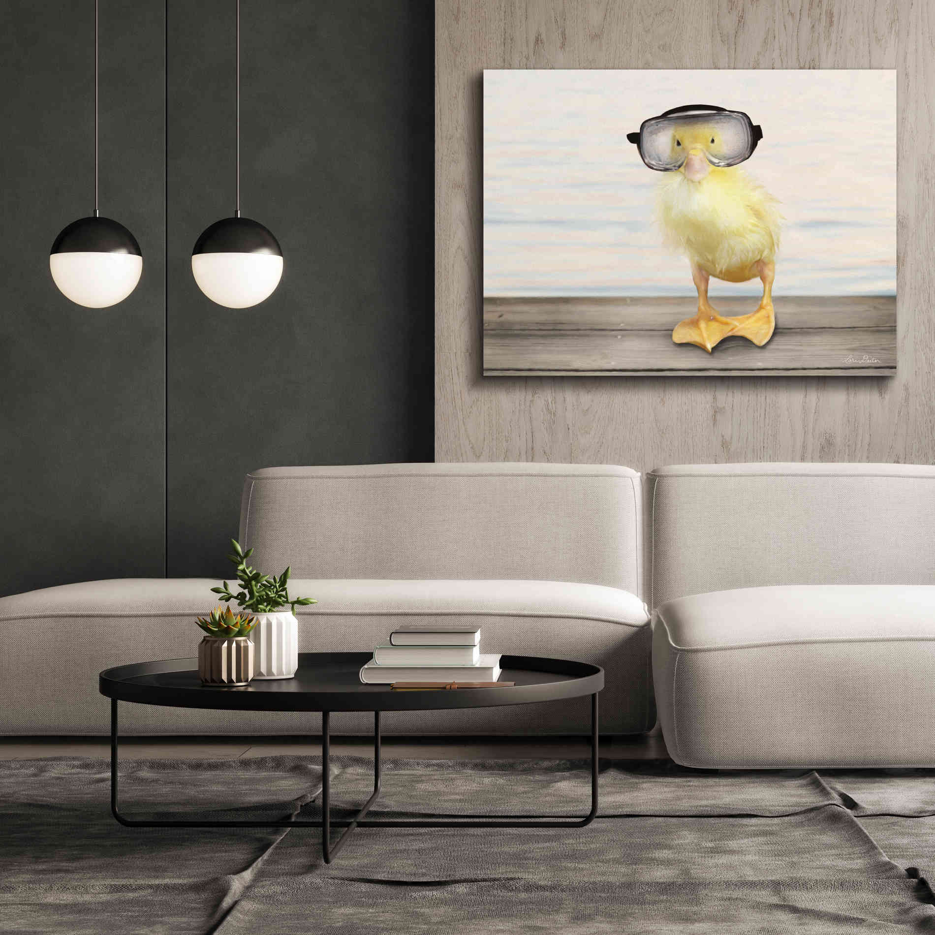 'Diving Duck' by Lori Deiter, Canvas Wall Art,54 x 40