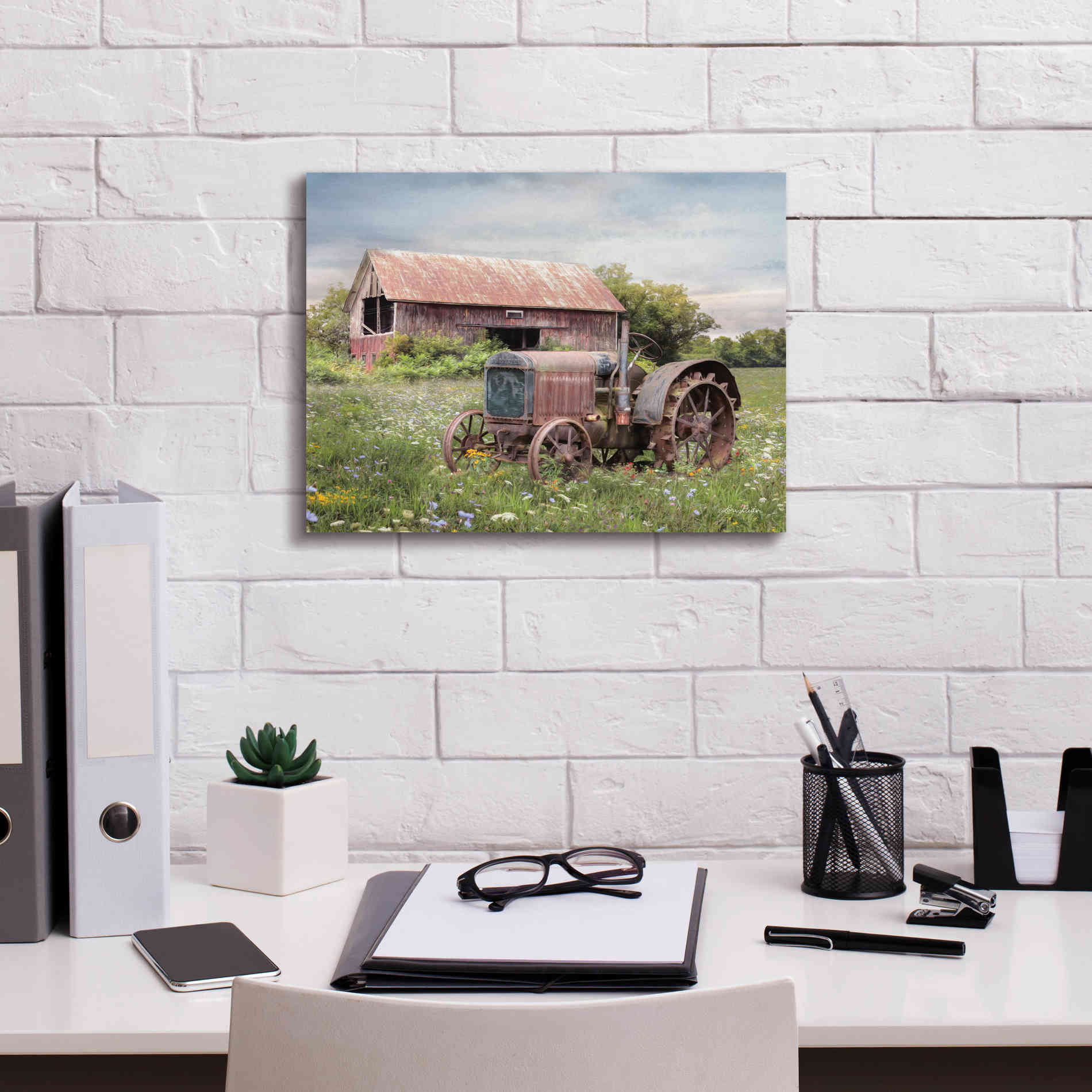 'Clayton Tractor' by Lori Deiter, Canvas Wall Art,16 x 12