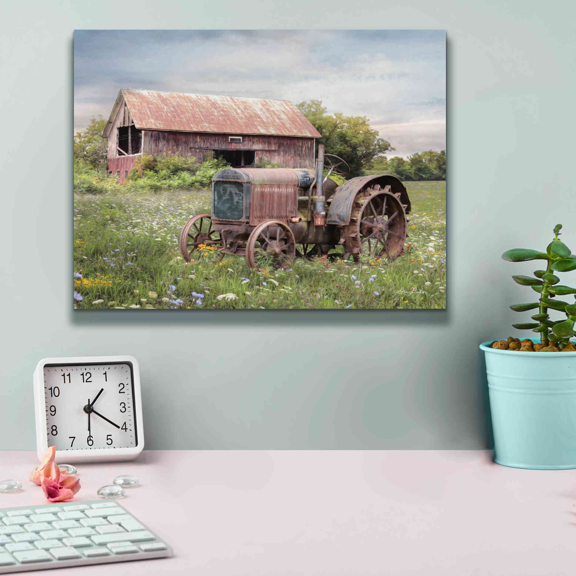'Clayton Tractor' by Lori Deiter, Canvas Wall Art,16 x 12