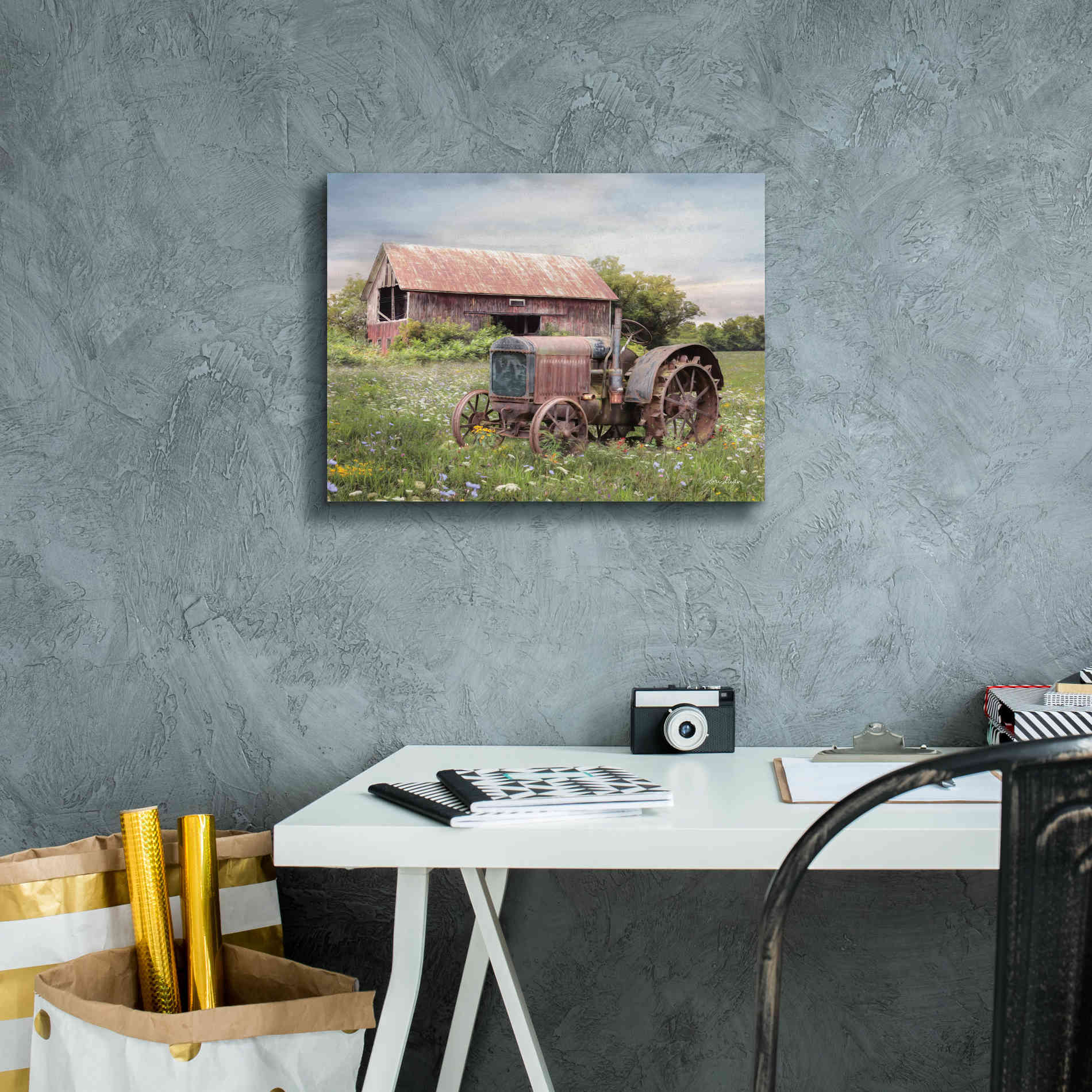'Clayton Tractor' by Lori Deiter, Canvas Wall Art,16 x 12