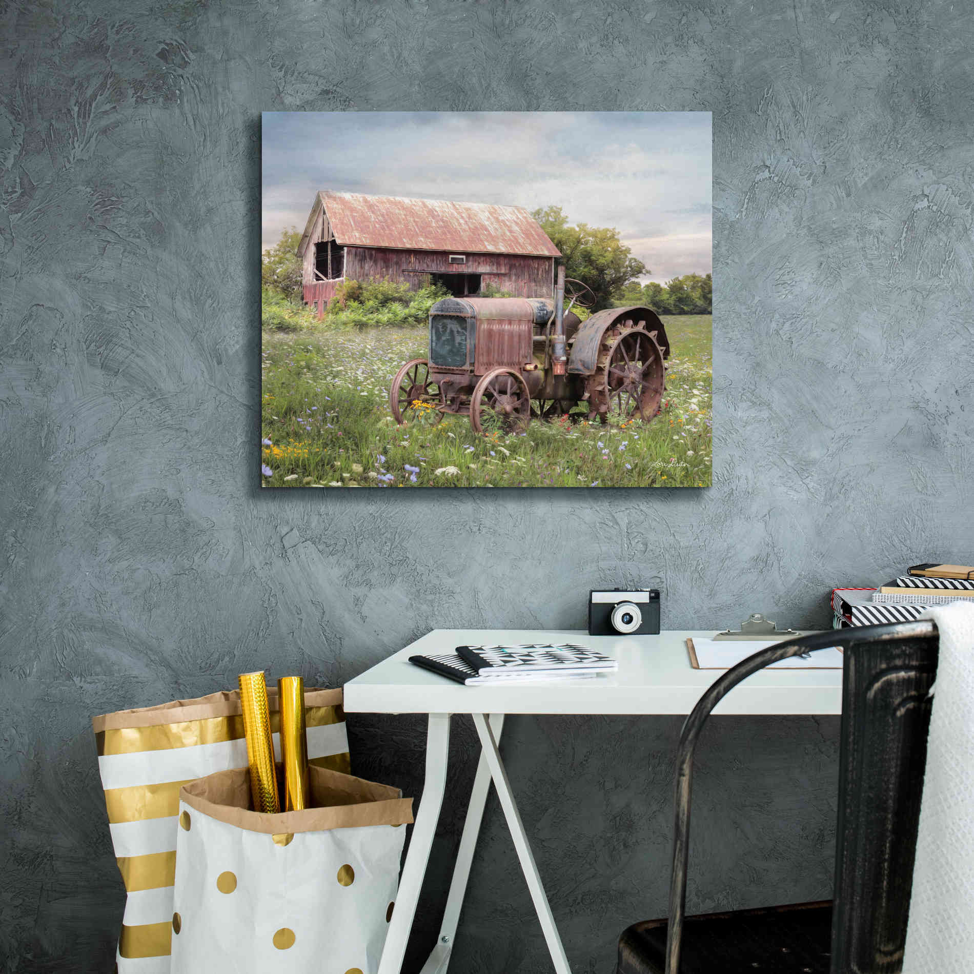 'Clayton Tractor' by Lori Deiter, Canvas Wall Art,24 x 20