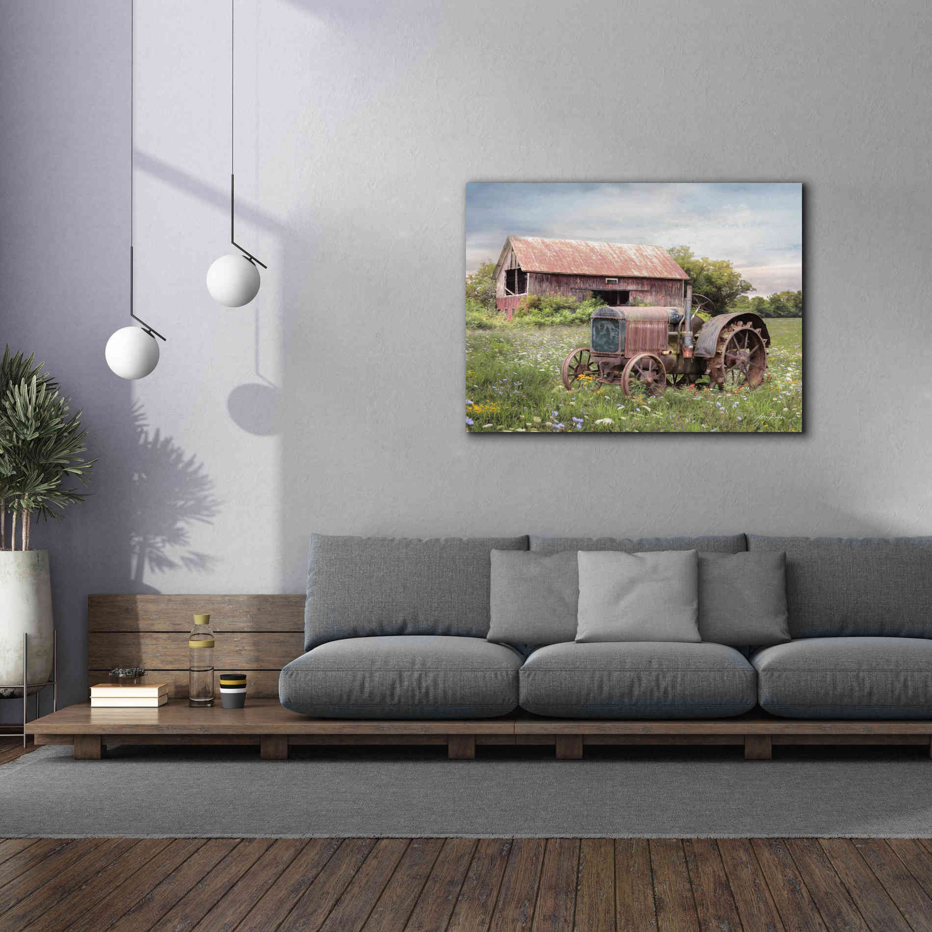 'Clayton Tractor' by Lori Deiter, Canvas Wall Art,54 x 40
