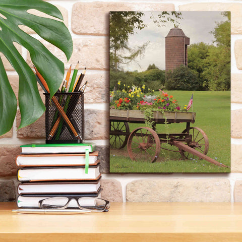 Image of 'Clayton Flower Wagon' by Lori Deiter, Canvas Wall Art,12 x 16