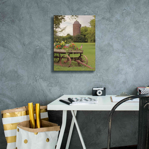 Image of 'Clayton Flower Wagon' by Lori Deiter, Canvas Wall Art,12 x 16