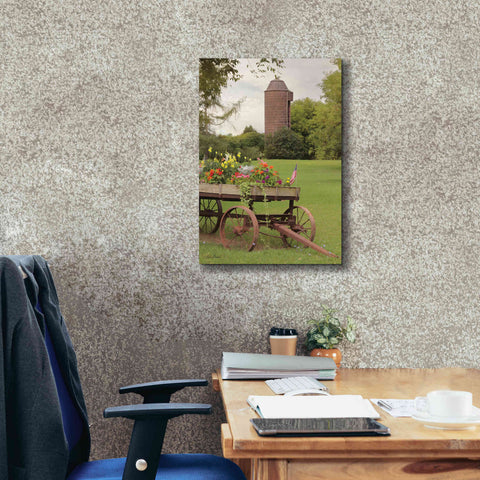 Image of 'Clayton Flower Wagon' by Lori Deiter, Canvas Wall Art,18 x 26