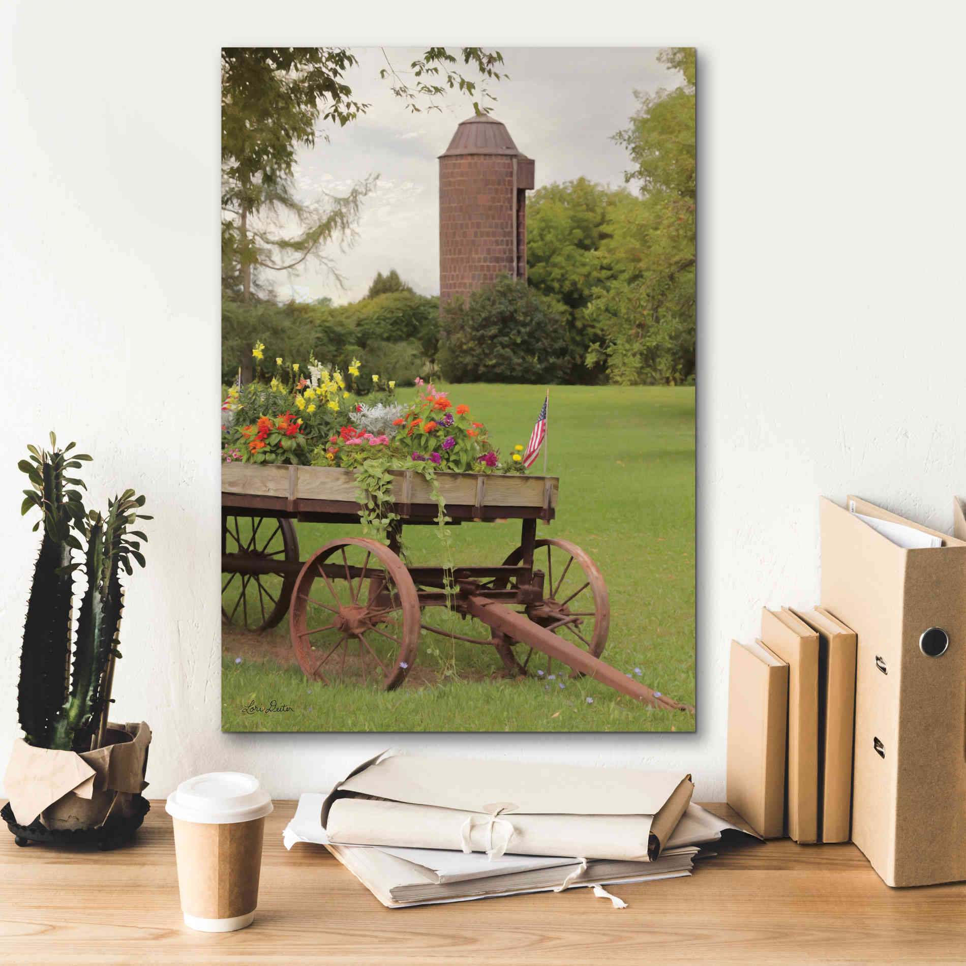 'Clayton Flower Wagon' by Lori Deiter, Canvas Wall Art,18 x 26