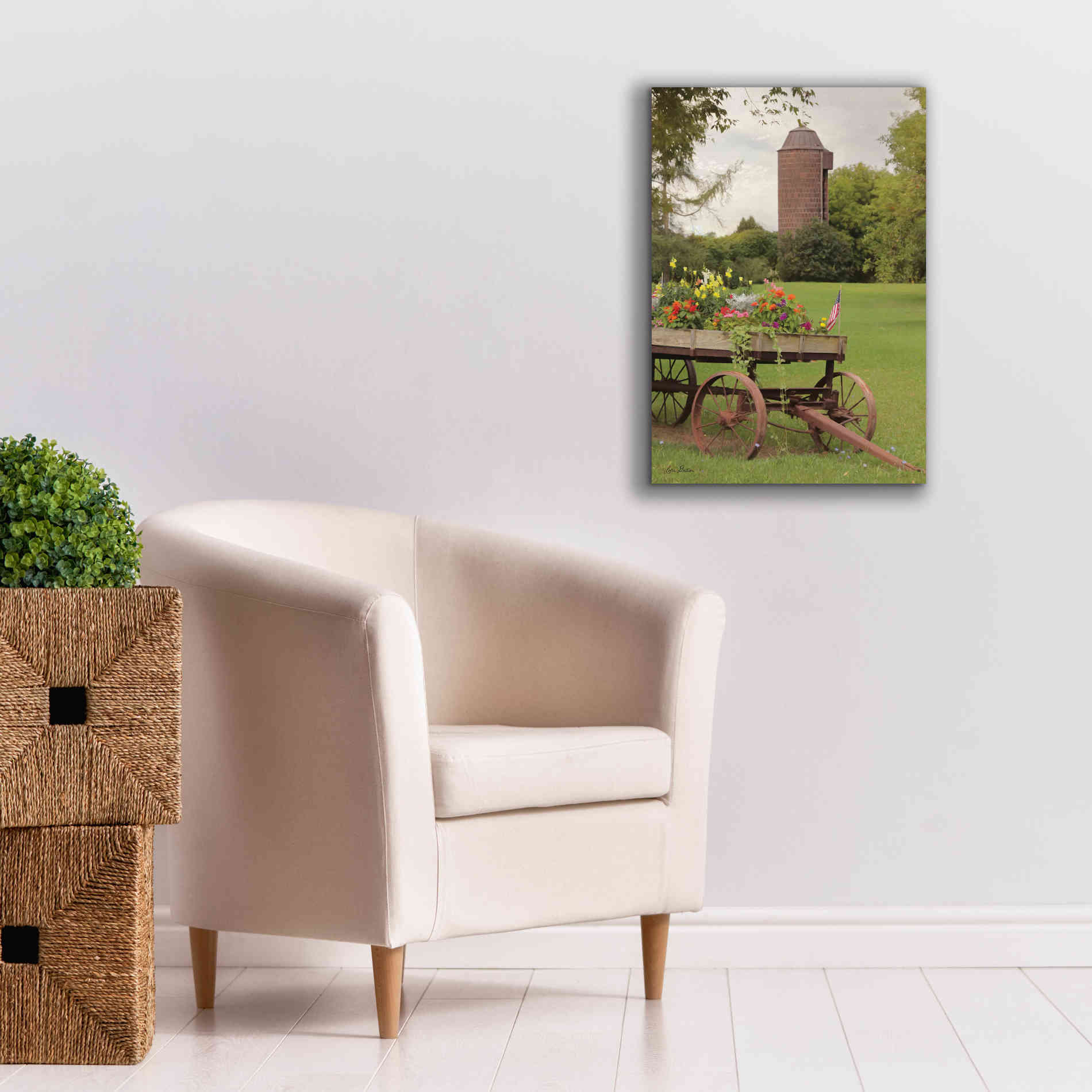 'Clayton Flower Wagon' by Lori Deiter, Canvas Wall Art,18 x 26