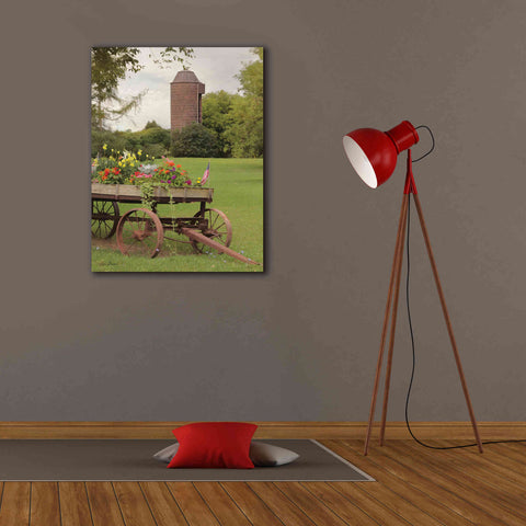Image of 'Clayton Flower Wagon' by Lori Deiter, Canvas Wall Art,26 x 34
