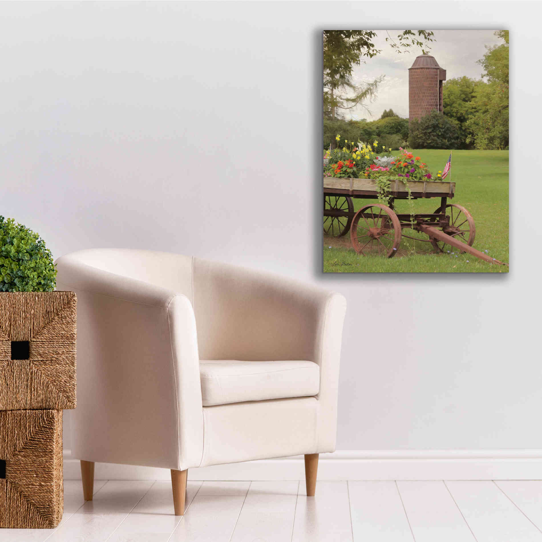 'Clayton Flower Wagon' by Lori Deiter, Canvas Wall Art,26 x 34