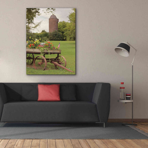 Image of 'Clayton Flower Wagon' by Lori Deiter, Canvas Wall Art,40 x 54