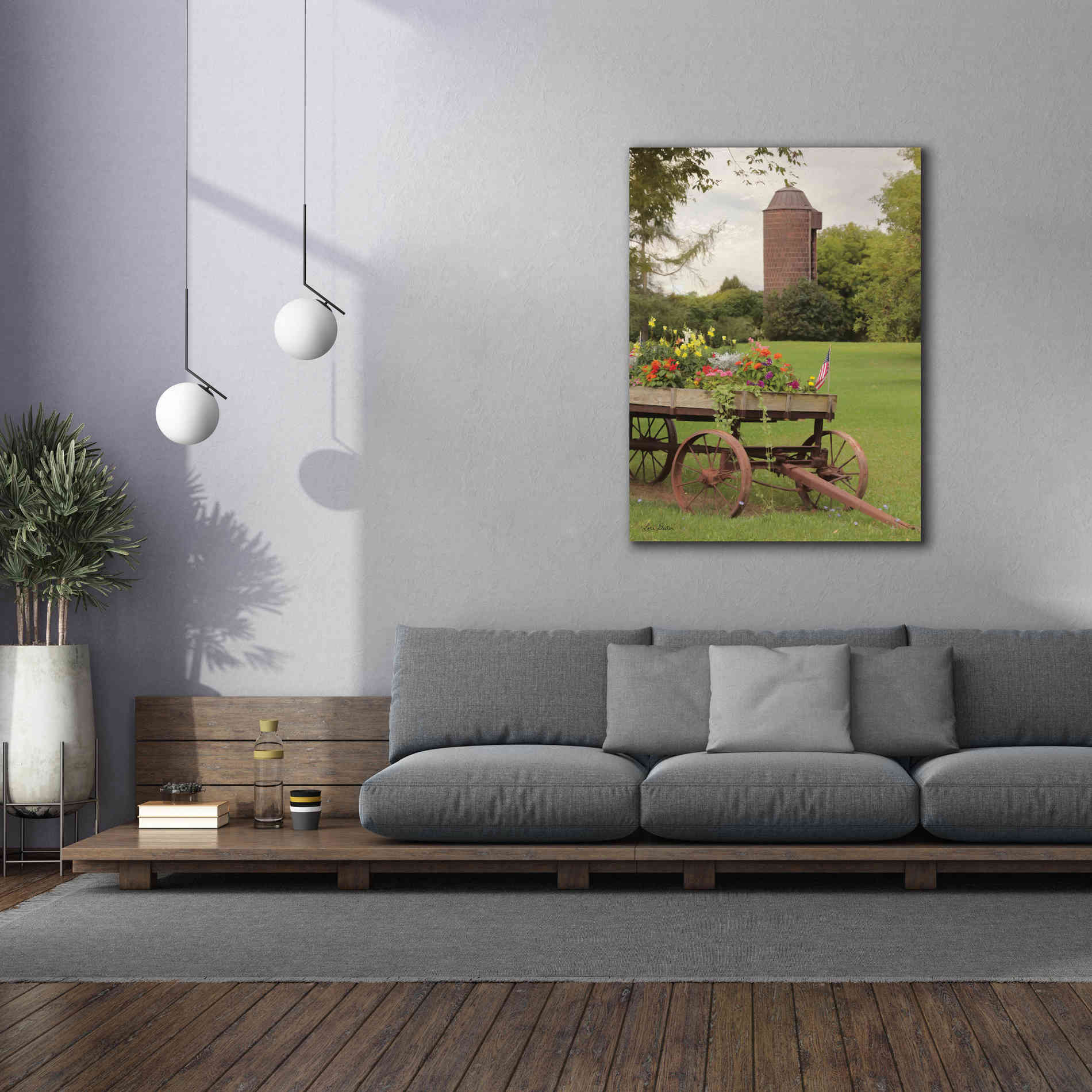 'Clayton Flower Wagon' by Lori Deiter, Canvas Wall Art,40 x 54