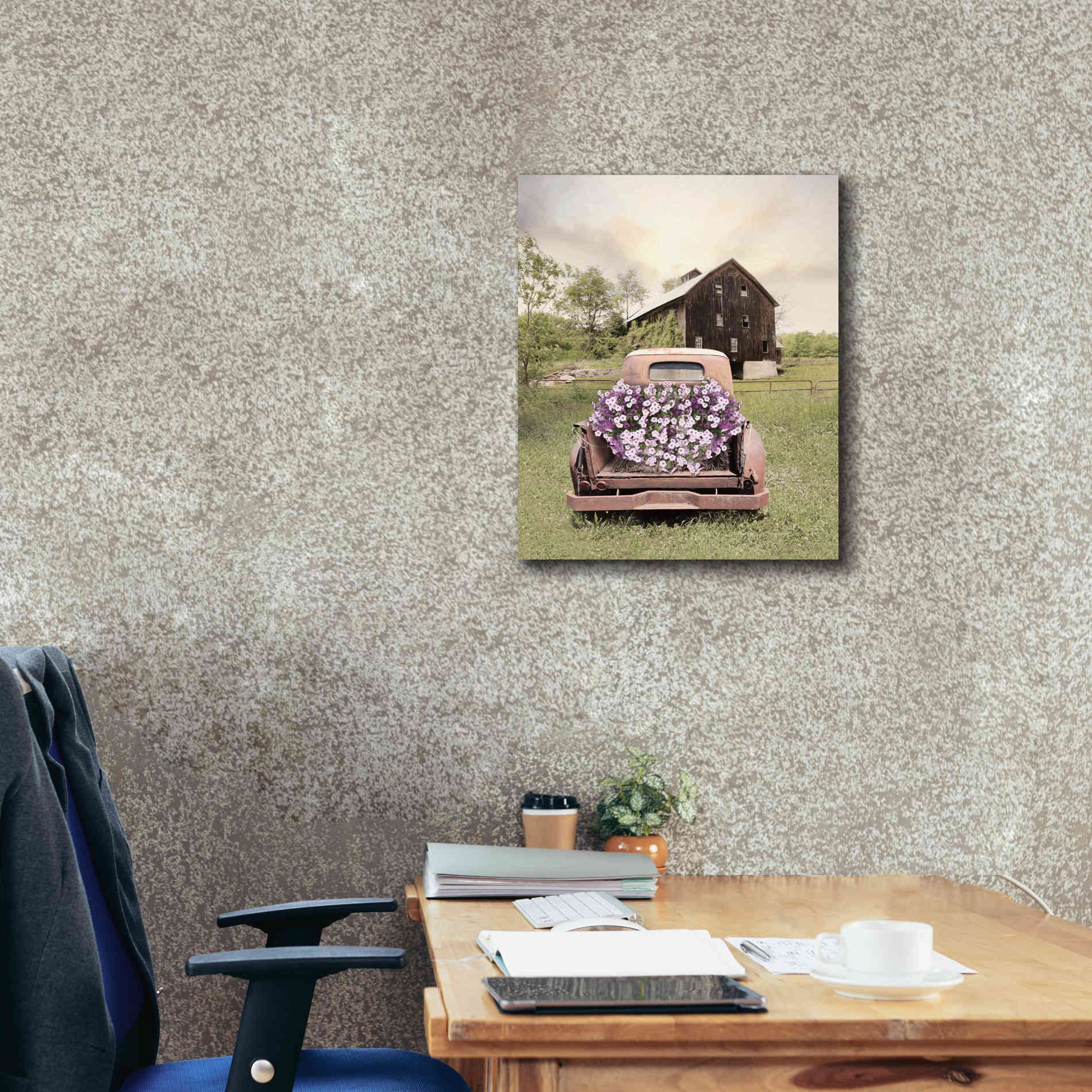 'Petunia Truck' by Lori Deiter, Canvas Wall Art,20 x 24