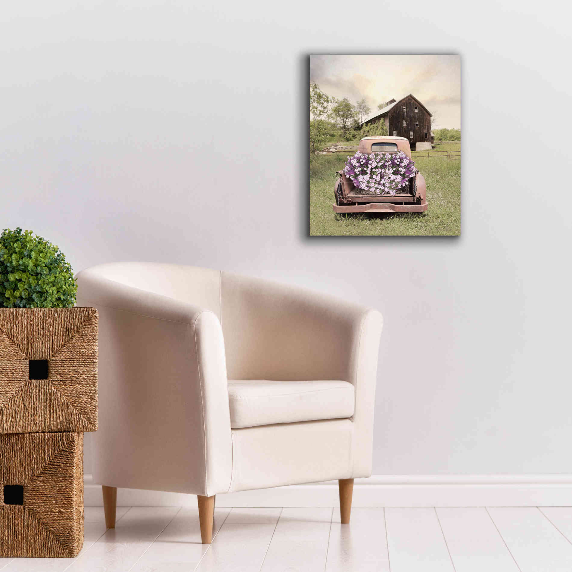 'Petunia Truck' by Lori Deiter, Canvas Wall Art,20 x 24