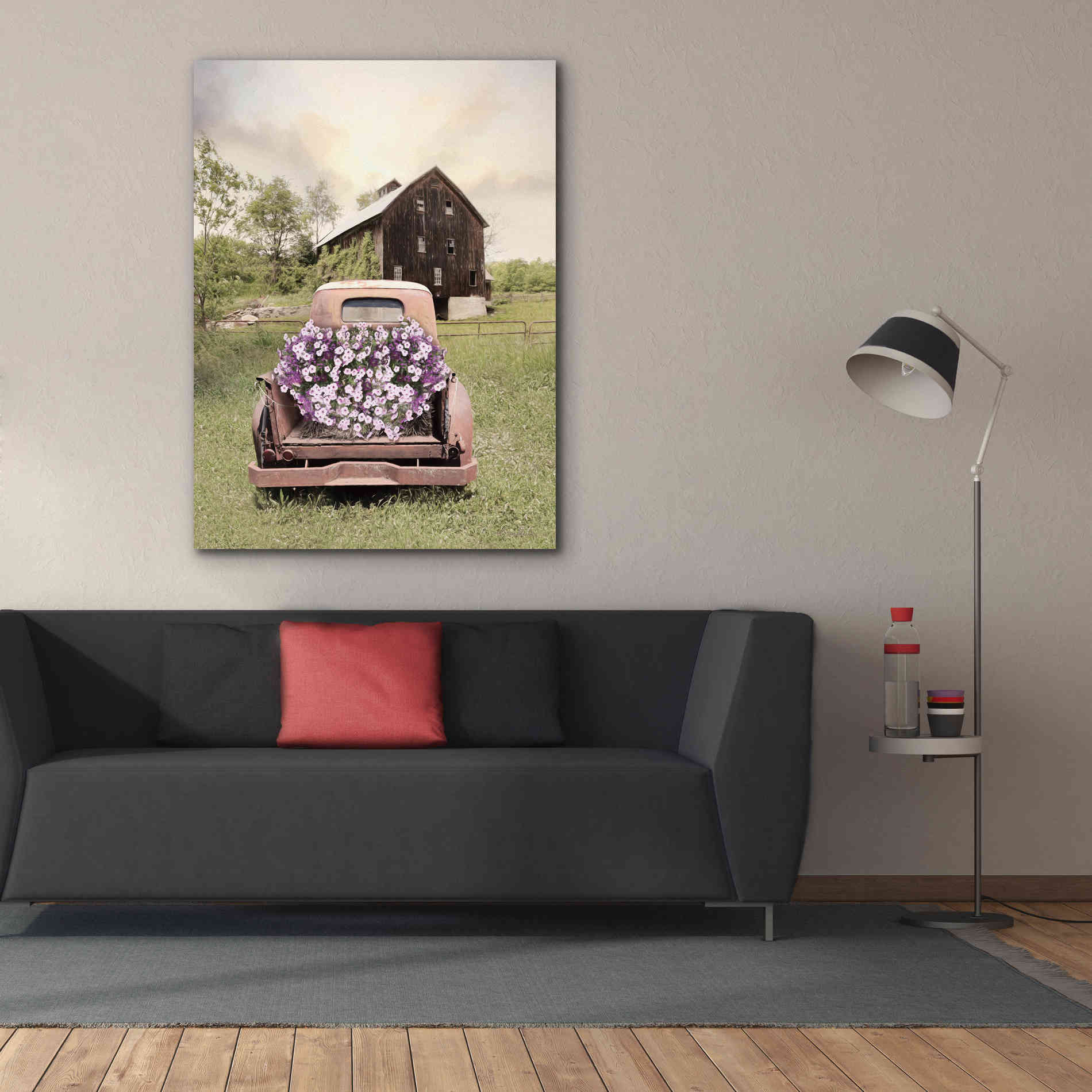 'Petunia Truck' by Lori Deiter, Canvas Wall Art,40 x 54