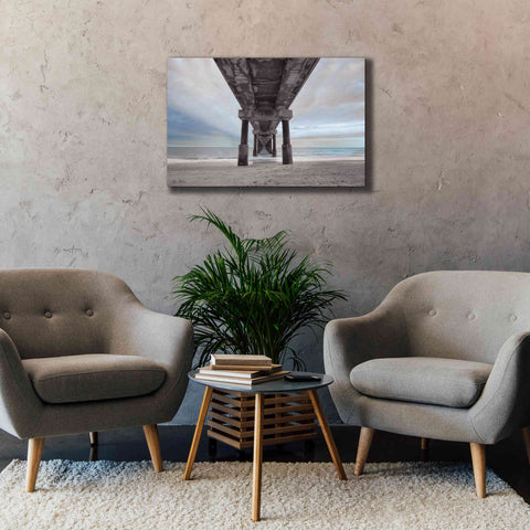 Image of 'Beneath the Outer Banks Beach Pier' by Lori Deiter, Canvas Wall Art,40 x 26