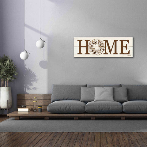 Image of 'Cotton Wreath Home Vertical' by Lori Deiter, Canvas Wall Art,60 x 20
