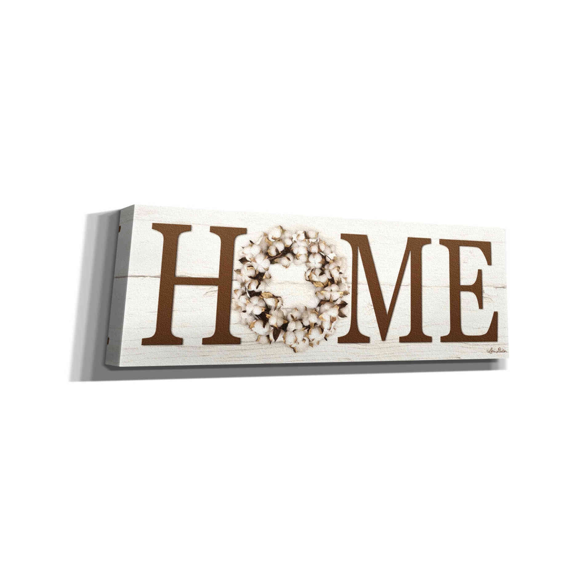 'Cotton Wreath Home Vertical' by Lori Deiter, Canvas Wall Art