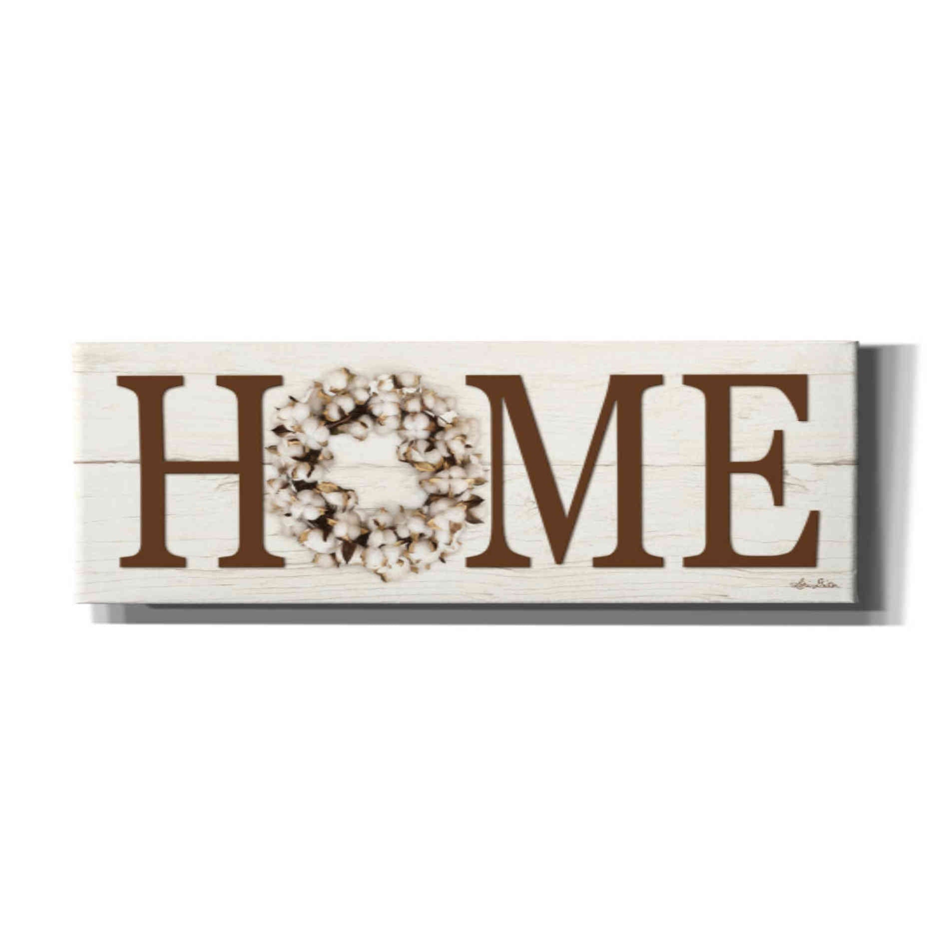 'Cotton Wreath Home Vertical' by Lori Deiter, Canvas Wall Art
