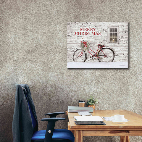 Image of 'Merry Christmas Bicycle' by Lori Deiter, Canvas Wall Art,34 x 26