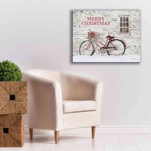 'Merry Christmas Bicycle' by Lori Deiter, Canvas Wall Art,34 x 26
