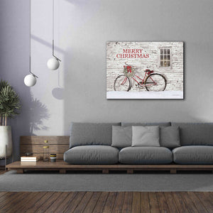 'Merry Christmas Bicycle' by Lori Deiter, Canvas Wall Art,54 x 40