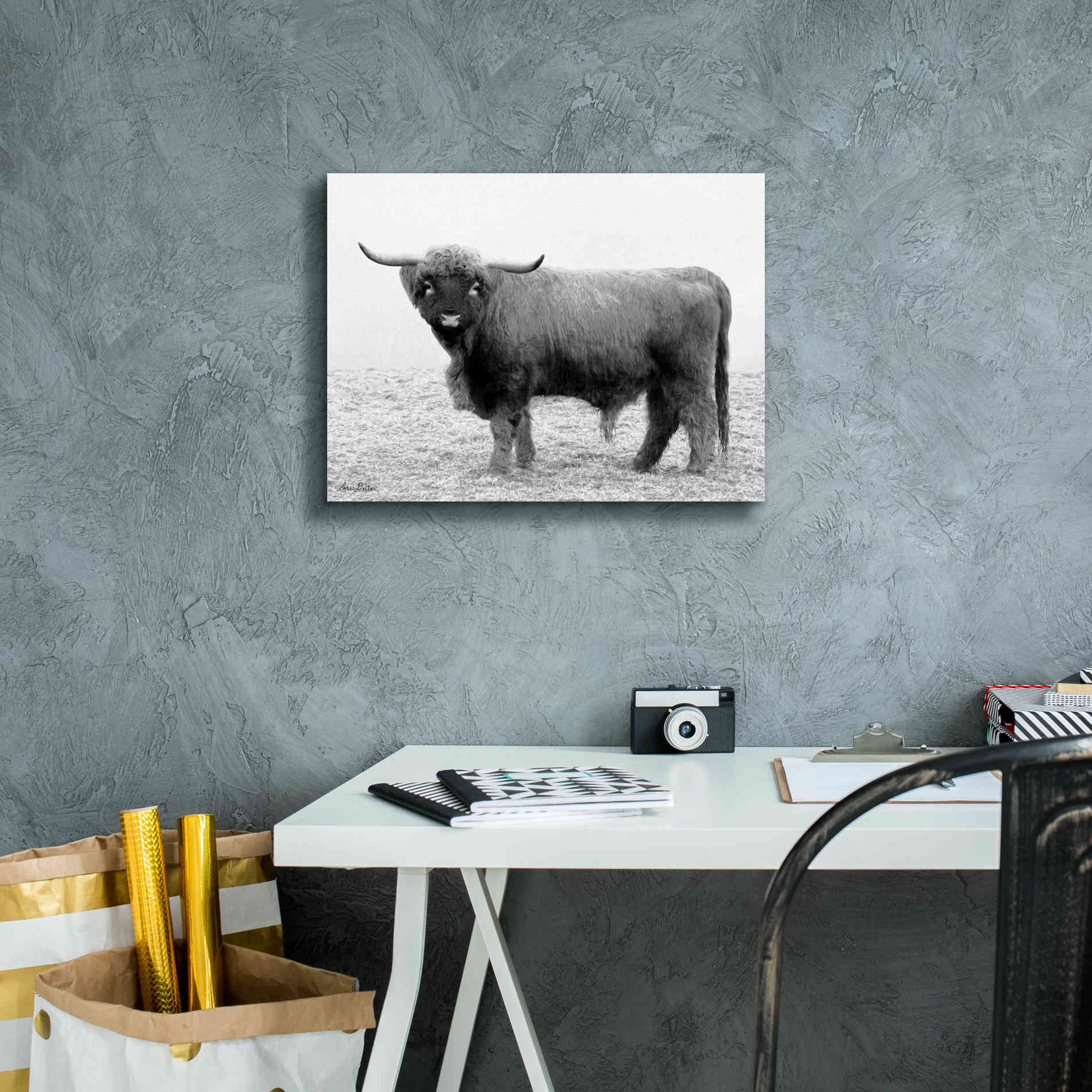 'Scotty the Bull' by Lori Deiter, Canvas Wall Art,16 x 12