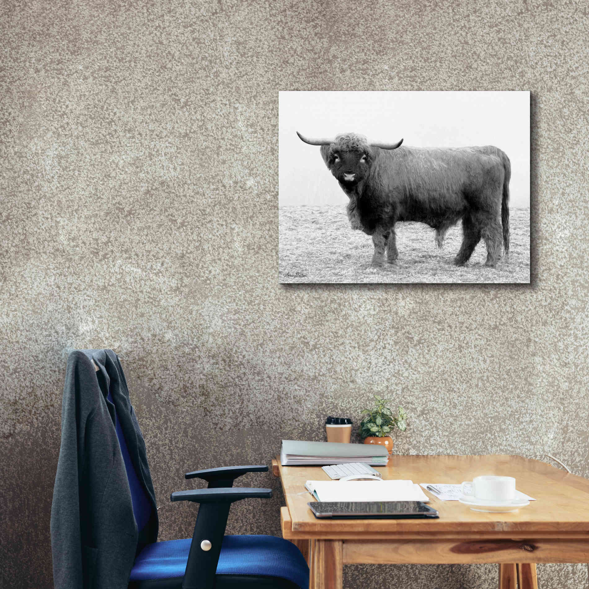 'Scotty the Bull' by Lori Deiter, Canvas Wall Art,34 x 26